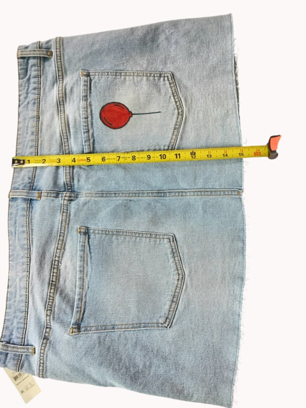 Hand painted Denim Mini Skirt Women's XXL NWT #Halloween #Horrormovie - Picture 7 of 11